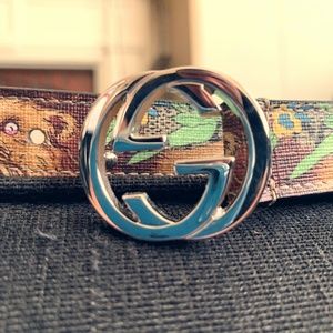 Gucci - GG Supreme St Feline Kids Belt *Rare*